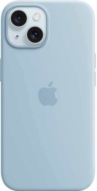 Акція на Панель Apple MagSafe Silicone Case для Apple iPhone 15 Light Blue (MWND3ZM/A) від Rozetka
