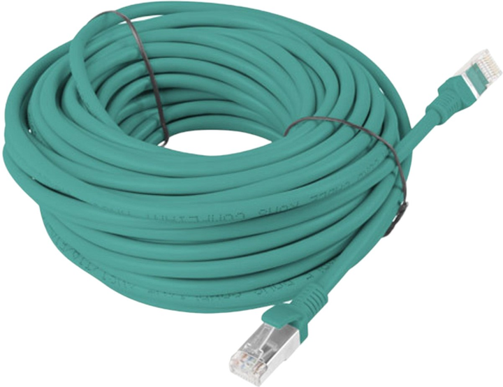 Patchcord Lanberg Cat 6 FTP 10 m Green (PCF6-10CC-1000-G) - obraz 1