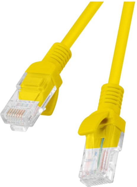 Набір патч-кордів Lanberg Cat 5e UTP 0.5 м 10 шт Yellow (PCU5-20CC-0050-Y) - зображення 1