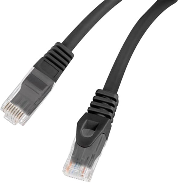 Патч-корд Lanberg Cat 6 UTP 0.5 м Black (PCU6-10CU-0050-BK) - зображення 1