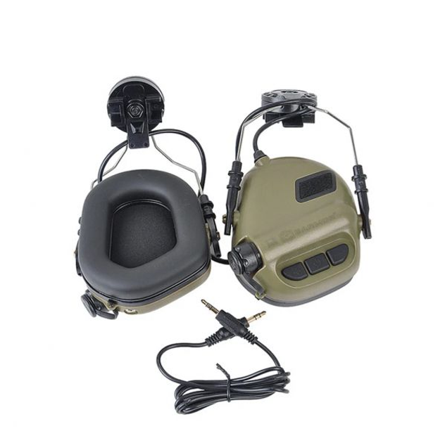 Тактичні навушники для шолома Earmor m31h mod3 green - изображение 1