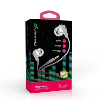 Навушники Grand-X EP-66W White (EP-66W) - зображення 2