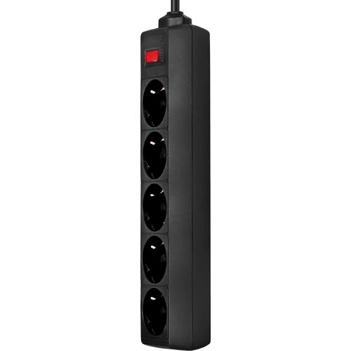 Мережевий фільтр Defender ES 5 розеток/3 м/2200 Вт Чорний (994850) - зображення 2