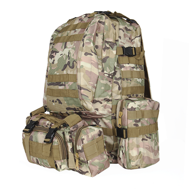Рюкзак тактический +3 подсумка AOKALI Outdoor B08 75L Camouflage CP - изображение 1