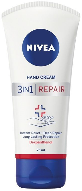 Крем для рук Nivea 3 in 1 Repair Hand Cream регенеруючий 75 мл (9005800325941) - зображення 1