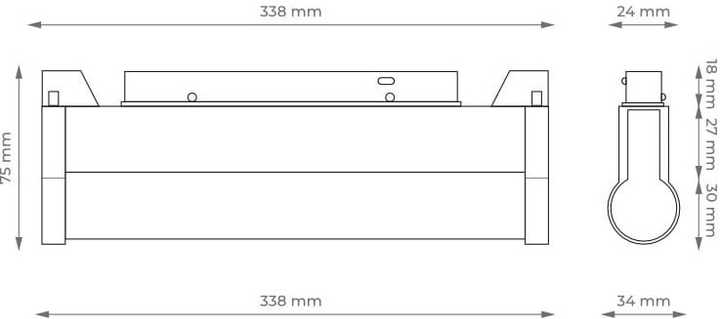 Reflektor szynowy magnetyczny liniowy regulowany DPM M-Line 18 W czarny (MTL-NRS-18W-B) - obraz 5