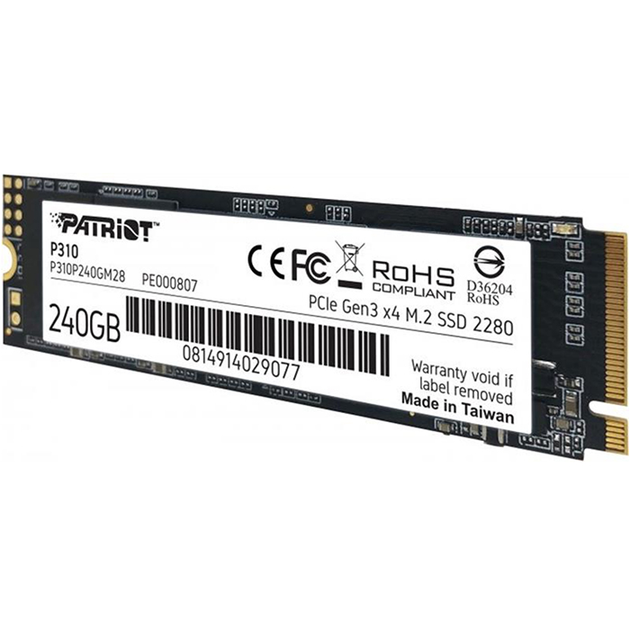 SSD диск Patriot P310 M.2 NVMe 240GB (P310P240GM28) - зображення 3
