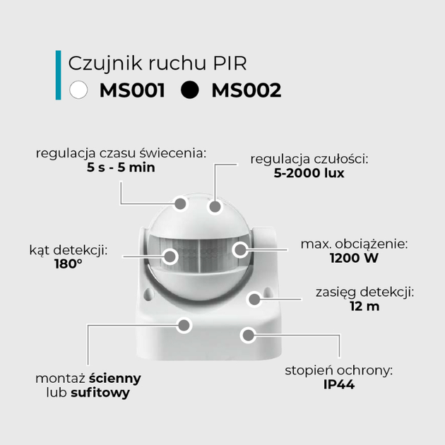 Датчик руху PIR DPM MS001 білий (5906881217870) - зображення 15