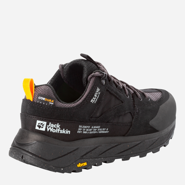 Чоловічі кросівки для трекінгу з мембраною Jack Wolfskin Terraquest Texapore Low M 4056401-6000 41 (7,5UK) Чорні (4064993722444) - зображення 4