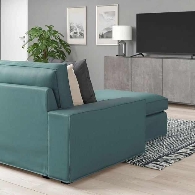3-місний диван із кушеткою IKEA KIVIK КІВІК, Келінге сіро-бірюзовий, 394.430.54 - изображение 10