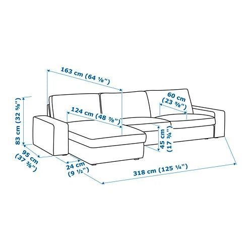 4-місний диван IKEA KIVIK КІВІК, з кушеткою, ГРАНН, Бомстад чорний, 394.431.91 - изображение 11