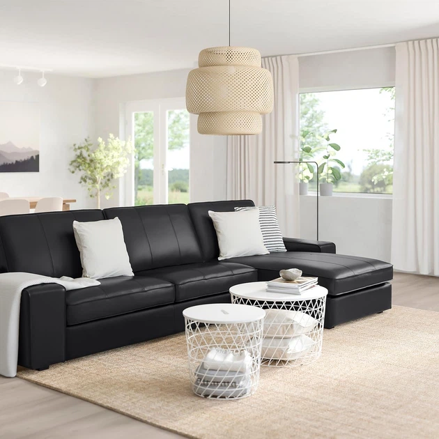 4-місний диван IKEA KIVIK КІВІК, з кушеткою, ГРАНН, Бомстад чорний, 394.431.91 - изображение 4
