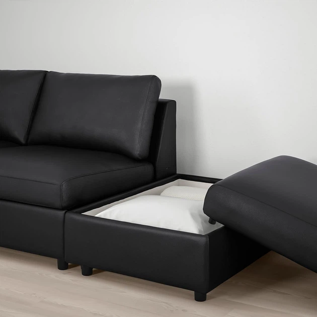 3-місний диван IKEA VIMLE ВІМЛЕ, з вікритою секцією, ГРАНН, Бомстад чорний, 293.066.65 - изображение 3