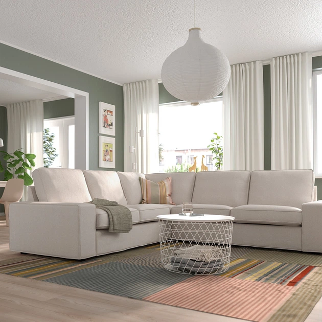 Угловий диван IKEA KIVIK КІВІК, 4-місний, Світло-бежевий трезунд, 894.828.54 - зображення 3