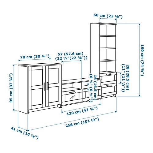 Тумба під телевізор IKEA BRIMNES БРІМНЕС, білий, 258x41x190 см, 891.843.31 - Фото 12 Тумба під телевізор IKEA BRIMNES БРІМНЕС, білий, 258x41x190 см, 891.843.31 - изображение 12