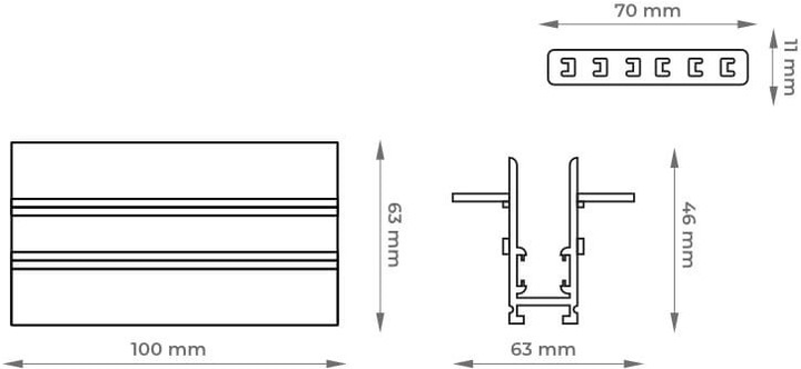Szyna 1-fazowa magnetyczna podtynkowa DPM M-Line 1 m biała (MTL-R-1-W) - obraz 2