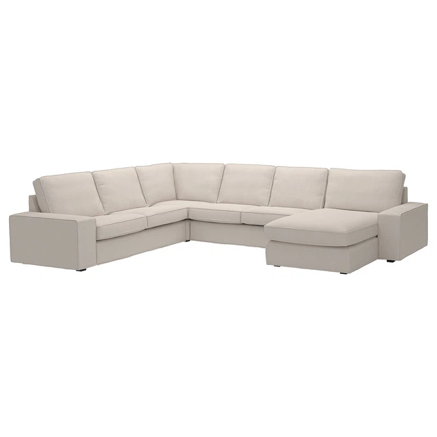 Угловий диван 5o з шезлонгом IKEA KIVIK КІВІК, Світло-бежевий трезунд, 694.828.69 - зображення 2