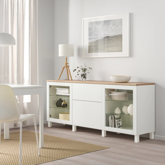 Модуль для зберігання із шухлядами IKEA BESTÅ БІСТО, Білий СІНДВІК, ЛАППВІКЕН, жертва біла, 180x42x76 см, - Фото 4 Модуль для зберігання із шухлядами IKEA BESTÅ БІСТО, Білий СІНДВІК, ЛАППВІКЕН, жертва біла, 180x42x76 см, - зображення 4