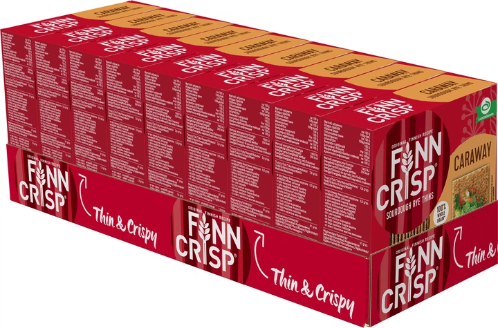 Упаковка Сухариков Finn Crisp Caraway ржаных с тмином 200 г х 9 шт (26410500900102) - Фото 1 Упаковка Сухариков Finn Crisp Caraway ржаных с тмином 200 г х 9 шт (26410500900102) - изображение 1