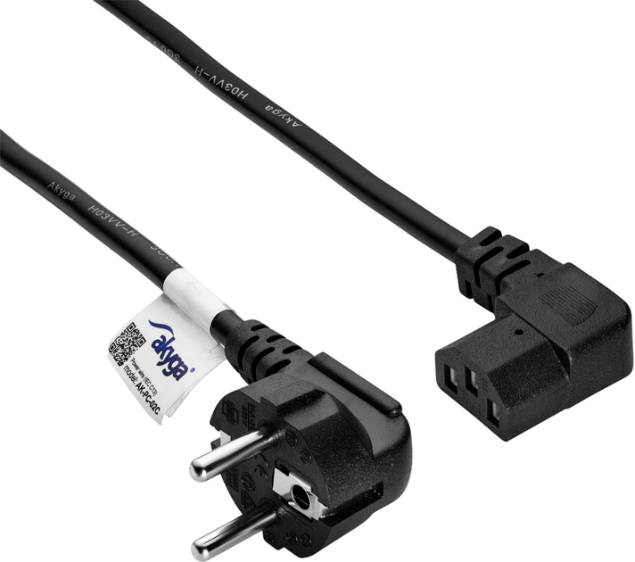 Kabel zasilający Akyga CU IEC-C13 - CEE 7/7 1.5 m Black (AK-PC-02C) - obraz 2