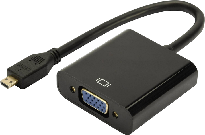 Adapter Digitus micro-HDMI - VGA Black (DA-70460) - obraz 1