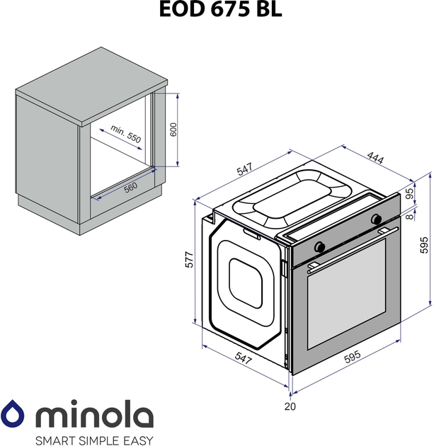 Духова шафа електрична Minola EO 675 BL - зображення 14