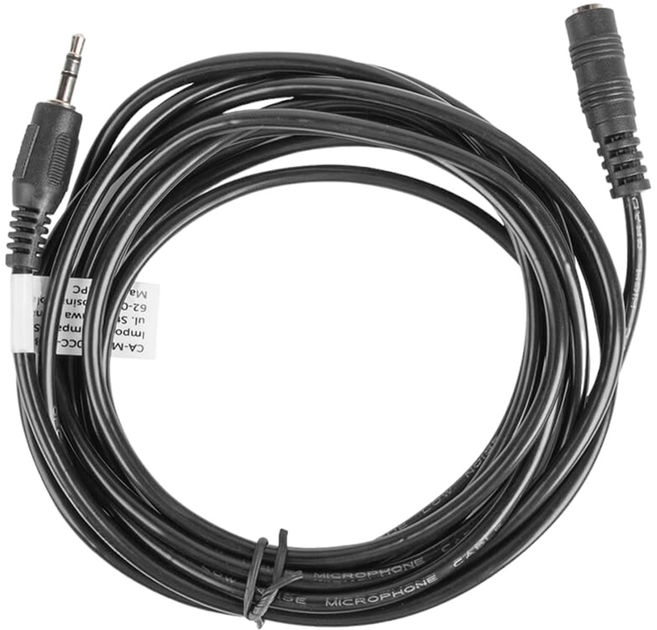 Kabel Lanberg Mini Jack 3.5 mm M/F 3 m Black (CA-MJFJ-10CC-0030-BK) - obraz 1