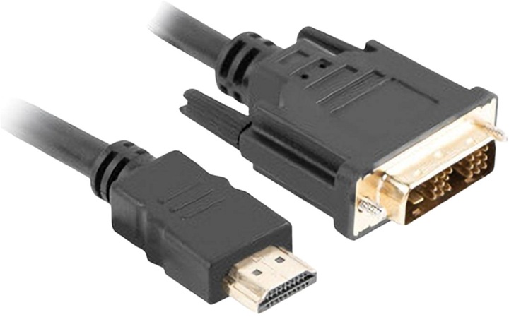 Kabel Lanberg HDMI DVI-D M/M 0.5 m Black (CA-HDDV-10CC-0005-BK) - obraz 1
