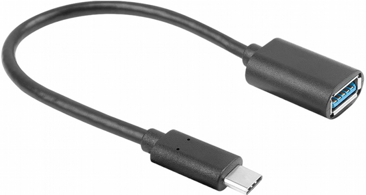 Adapter Lanberg micro-USB - USB Type-A M/F 0.15 m Black (AD-OTG-UM-01) - obraz 1