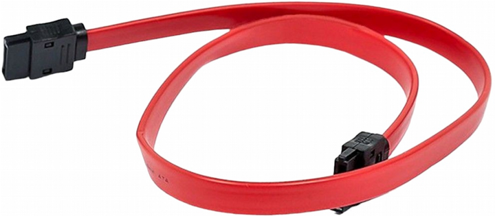 Kabel kątowy Lanberg SATA II metal clips F/F 0.3 m Red (CA-SASA-13CC-0030-R) - obraz 1