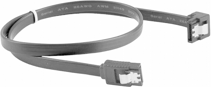 Kabel kątowy Lanberg SATA II metal clips F/F 0.3 m Black (CA-SASA-13CU-0030-BK) - obraz 2