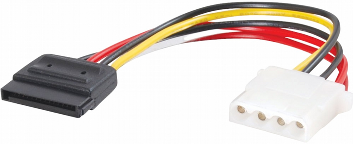 Kabel zasilający Lanberg SATA power - Molex M/F 0.15 m Black (CA-SAHD-10CU-0015) - obraz 1