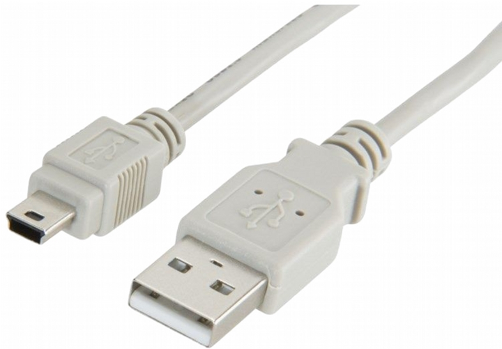 Кабель Lanberg mini-usb - USB Type-A 1.8 м Grey (CA-USBK-10CC-0018-S) - зображення 1