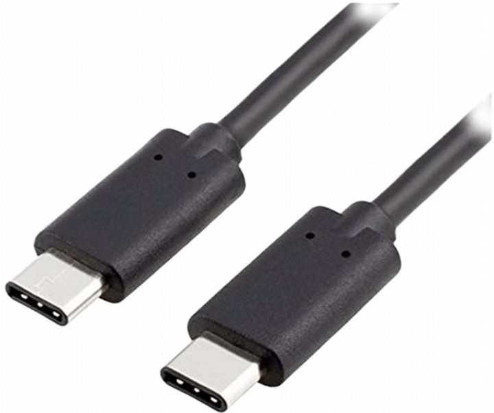 Kabel Lanberg USB Type-C M/M 1.2 m Black (CA-CMCM-45CU-0012-BK) - obraz 1