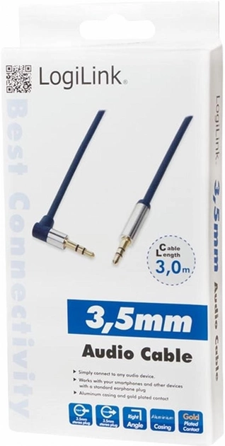 Kabel Logilink Mini Jack 3.5 mm - Mini Jack 3.5 mm 3 m Blue (CA11300) - obraz 2
