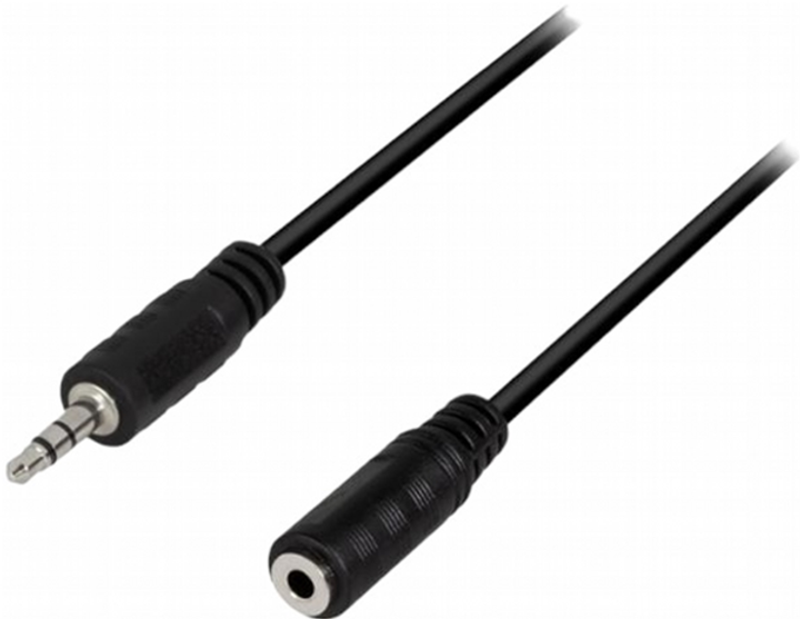 Kabel Logilink Mini Jack 3.5 mm M/F 3 m Black (4052792008883) - obraz 1
