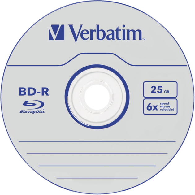 Диски Verbatim BD-R 43836 25 GB 6x Jewel Case 5 шт. (0023942438366) - зображення 1