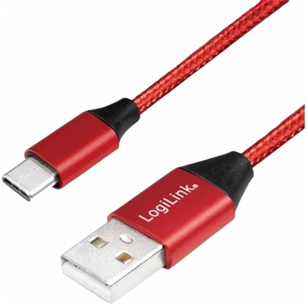 Kabel Logilink USB Type-A - USB Type-C 0.3 m Red (4052792052749) - obraz 1