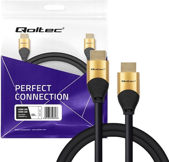 Кабель Qoltec HDMI v2.1 2 м Black (5901878503554) - зображення 3