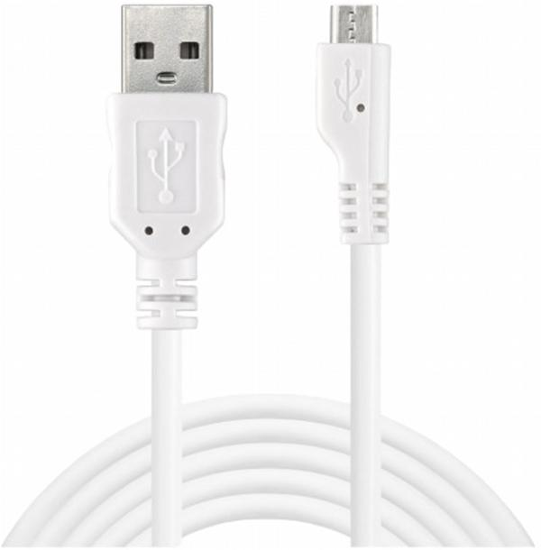 Kabel Sandberg micro-USB - USB Type-A 3 m White (5705730440724) - obraz 1