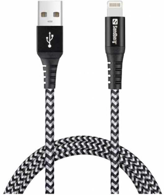Kabel Sandberg USB Type-A - Apple Lightning 1 m Black (5705730441356) - obraz 1