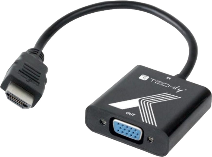 Adapter Techly HDMI - VGA Black (8059018361902) - obraz 1