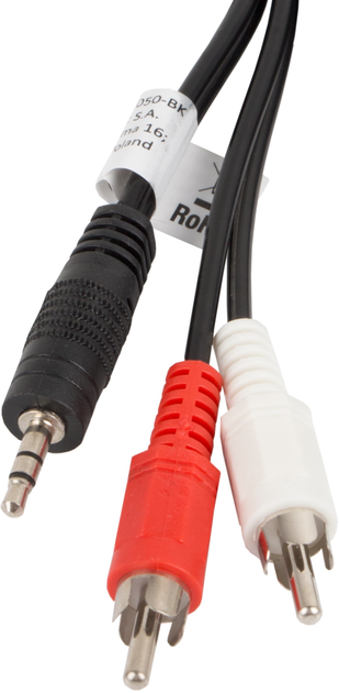 Kabel Lanberg Mini Jack 3.5 mm - 2 x RCA 5 m Black (CA-MJRC-10CC-0050-BK) - obraz 1