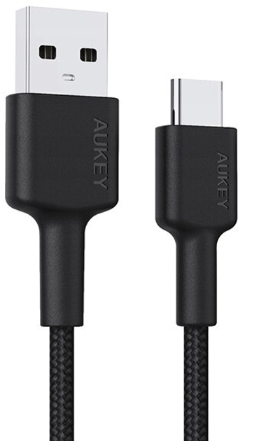 Kabel Aukey USB Type-C - USB Type-C 0.3 m Black (CB-CC03 OEM) - obraz 1