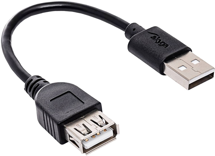 Кабель Akyga USB Type-A - USB Type-A 0.15 м Black (AK-USB-23) - зображення 1