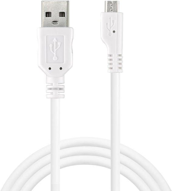 Kabel Sandberg USB Type-A - micro-USB 1 m White (5705730440335) - obraz 1