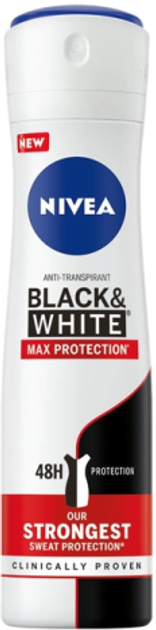 Antyperspirant NIVEA Black and White max protection 48 godzin w sprayu 150 ml (4005900830913) - obraz 1