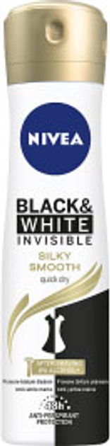 Антиперспірант NIVEA Black and White invisible silky smooth в спреї 150 мл (5900017064000) - зображення 1