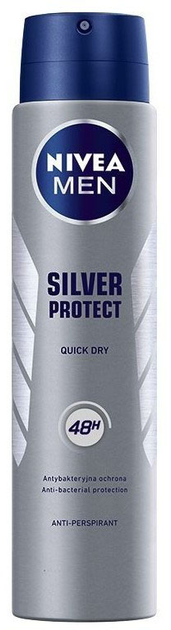 Антиперспірант NIVEA Silver Protect в спреї 48 годин для чоловіків 250 мл (4005808736874) - зображення 1