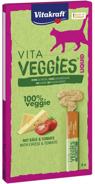 Ласощі для котів Vitakraft VitaVeggies Liquid Cheese and Tom 6 шт x 15 г (4008239587329) - зображення 1